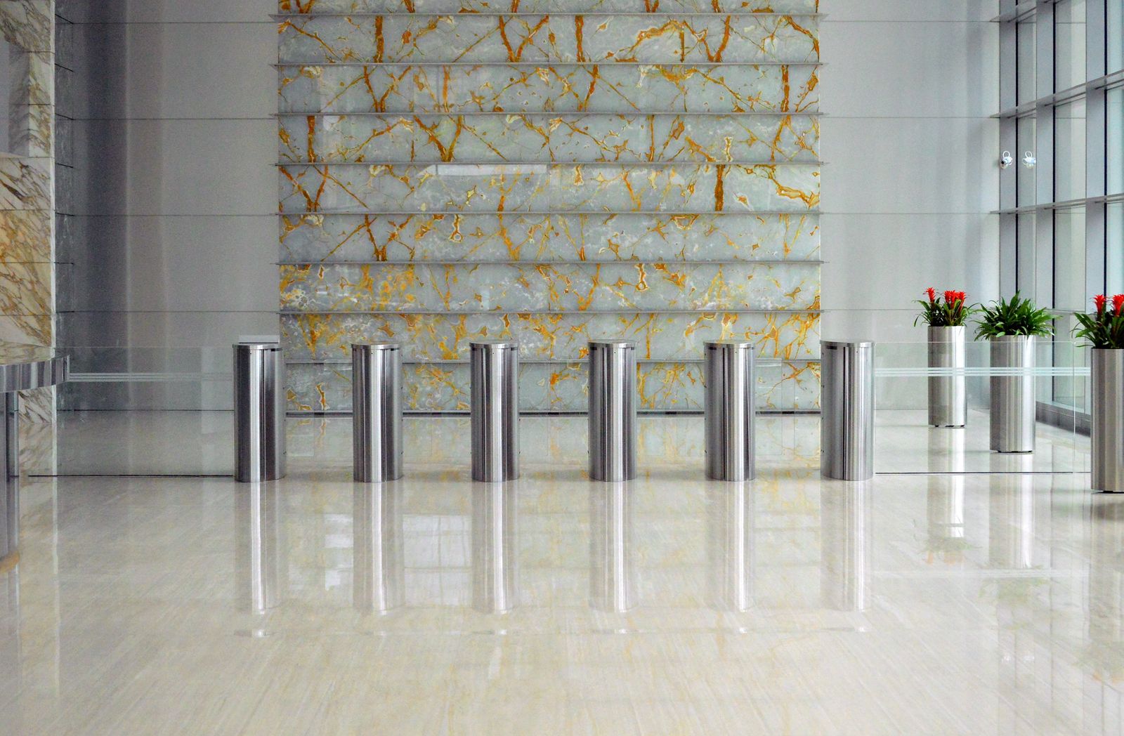 Backlit onyx feature wall